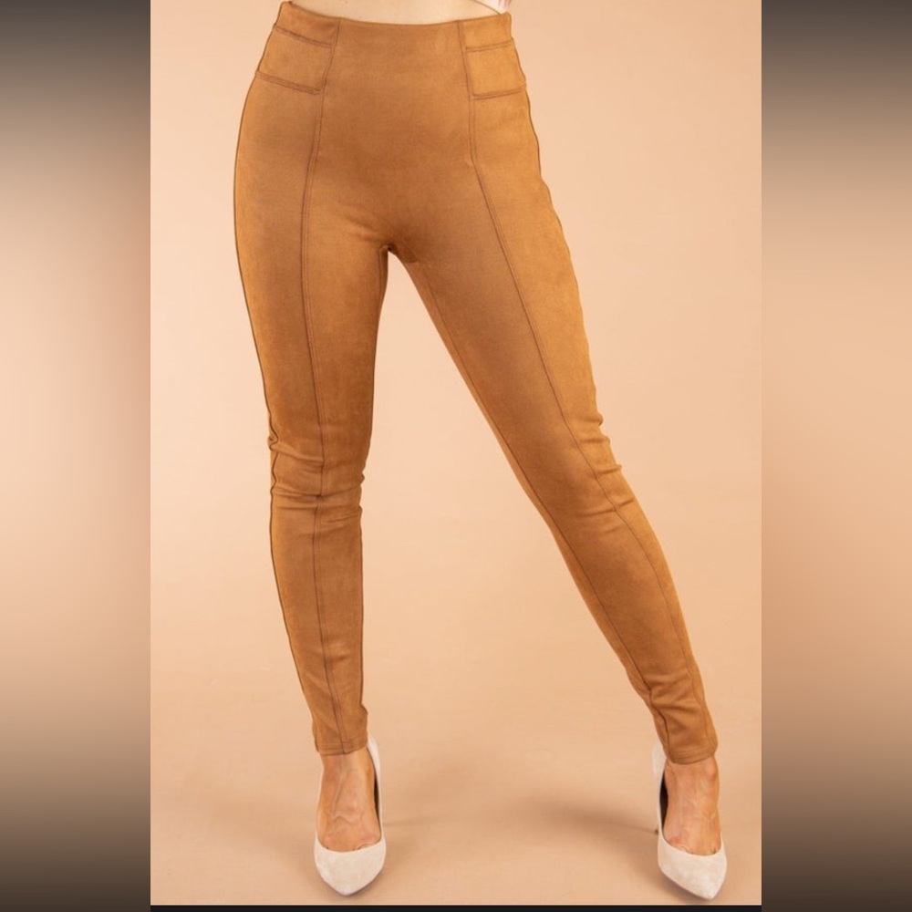 NWT! SPANX Rich Caramel Suede Leggings